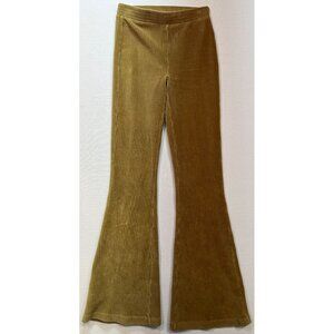 Aerie Women's Chenille Flare Legging Super Stretch Size S Olive Elastic Waist